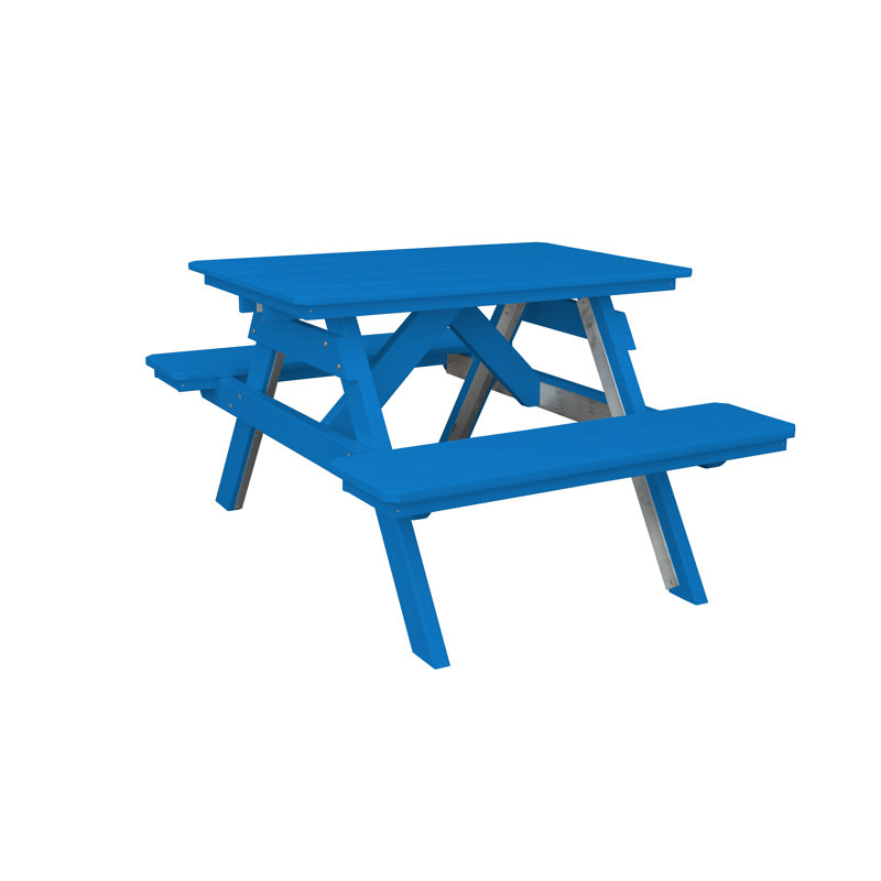 Table de pique-nique rectangulaire, Bleu, L 44 po x L 60 po