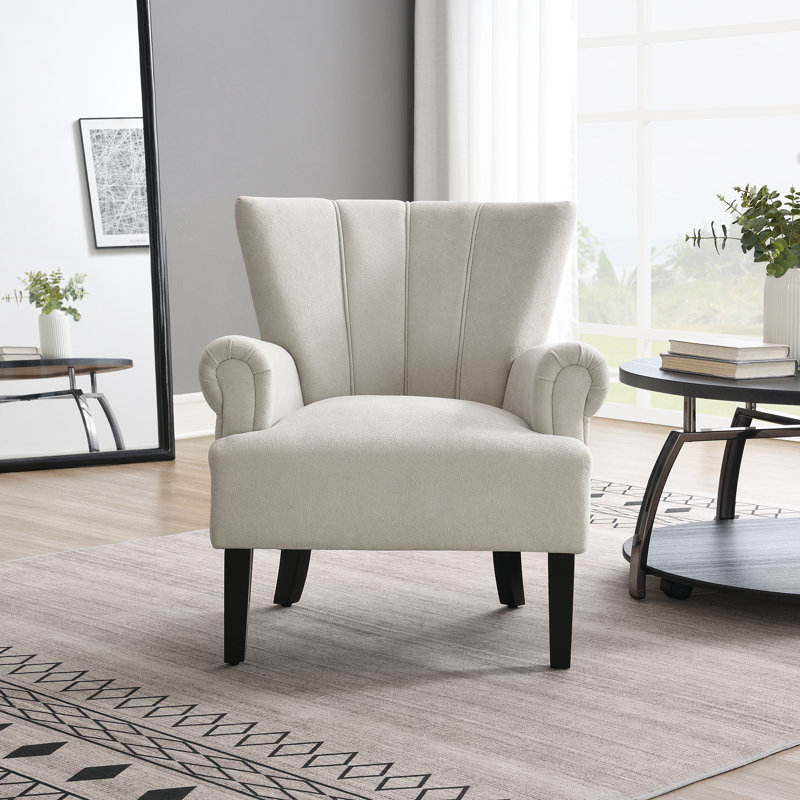 Byata Upholstered Swivel Armchair, Light Gray Polyester Blend