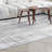 Grey Geometric Distressed Area Rug