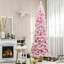 Arbre de Noël artificiel enneigé 7,5 pi de hauteur avec pin en forme de pin et branches réalistes, rose