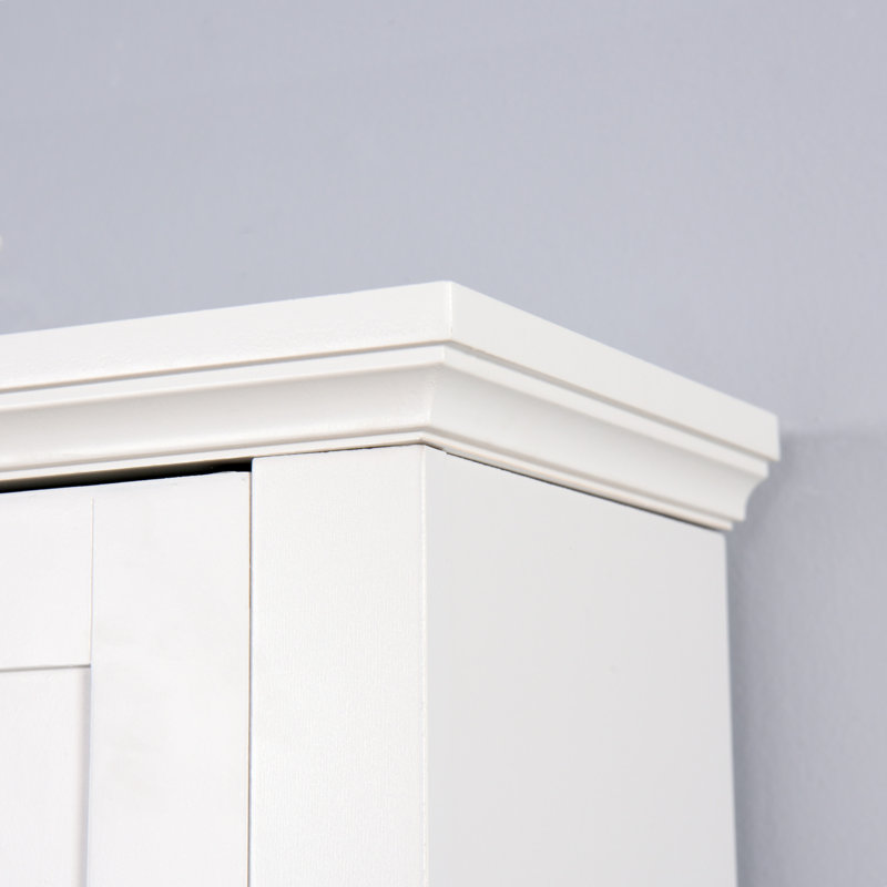 White Engineered Wood Adjustable Over-the-Toilet Storage Cabinet