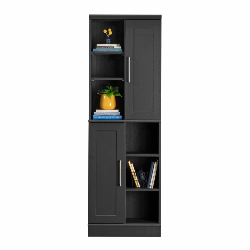 Armoire de rangement avec rangement polyvalent, Gris