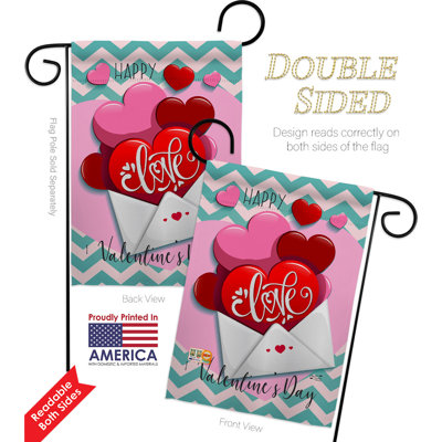 Double Sided 18.5'' H x 13'' W Polyester Valentine's Day Flag Set