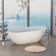 63" Freestanding Solid Surface Bathtub Stone Resin with Overflow and Pop-up Drain, 3 Colors Option