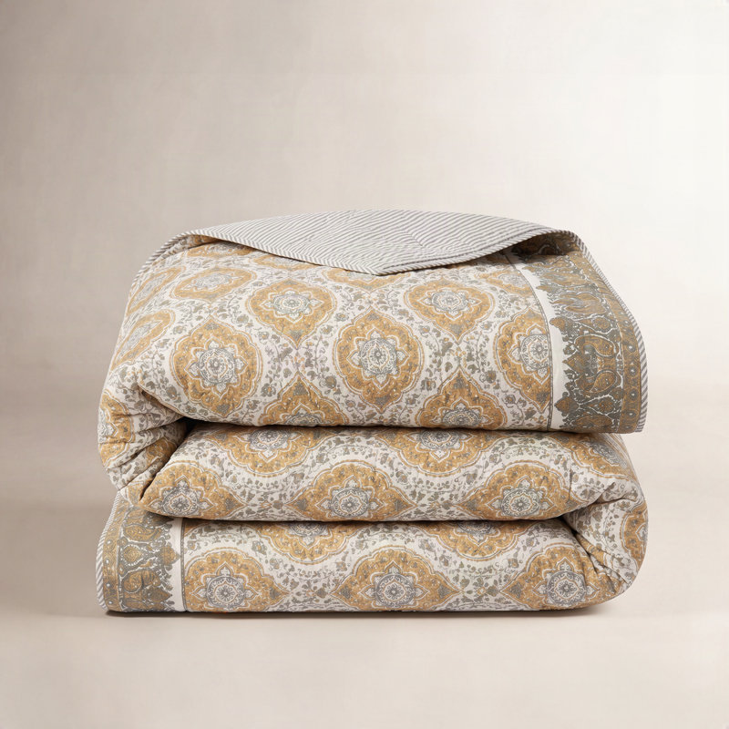 Courtepointe 100% coton Fiera Ochre, Courtepointe de grande taille