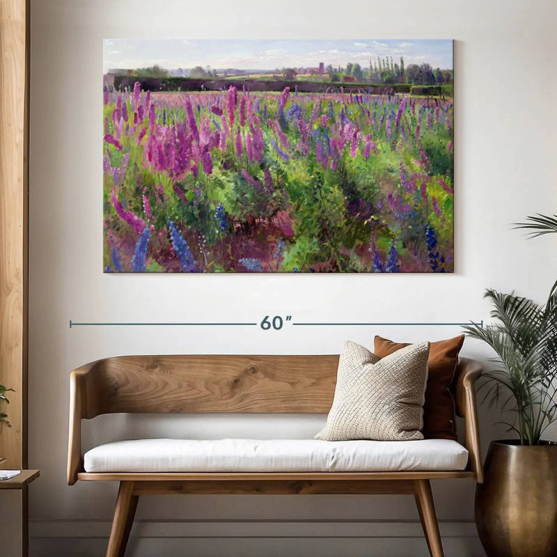 Alvord The Delphinium Field, H 34 po x l 51 po