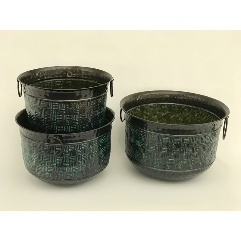 Ensemble de pots à fleurs en métal 3 pièces Hockman
