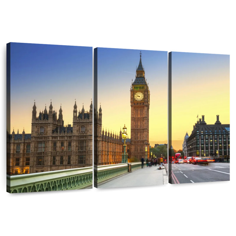 London's Big Ben Clock Tower, 24" H x 38" W