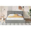 Grand lit plateforme en velours, lit de sol en velours, structure solide-121110516