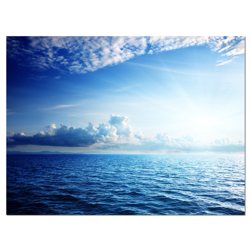 «Blue Caribbean Sea and Perfect Blue Sky», reproduction de photo sur toile tendue, H 30 po x l 40 po x P 1 po