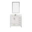 Meuble-lavabo de salle de bain 35 po, armoire de salle de bain autoportante en bois avec lavabo et trou de robinet en blanc