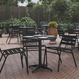 Siyah Round Aluminum Smooth Top Indoor-Outdoor Bistro Table with Base