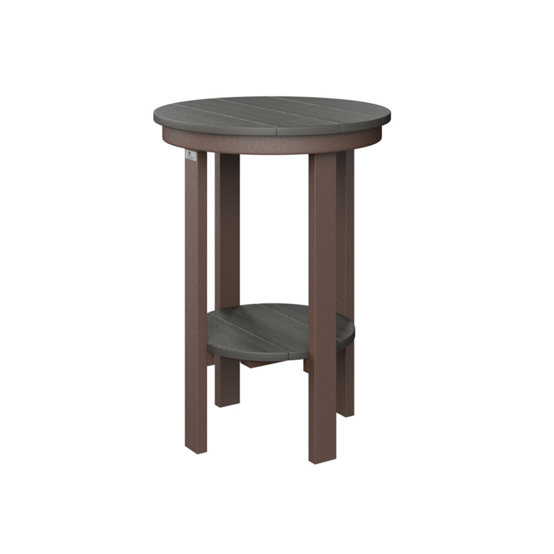 Table de bout ronde Berlin Gardens, Chocolat / Brun, H 29 po x l 21,5 po x P 21,5 po, Gris côtier