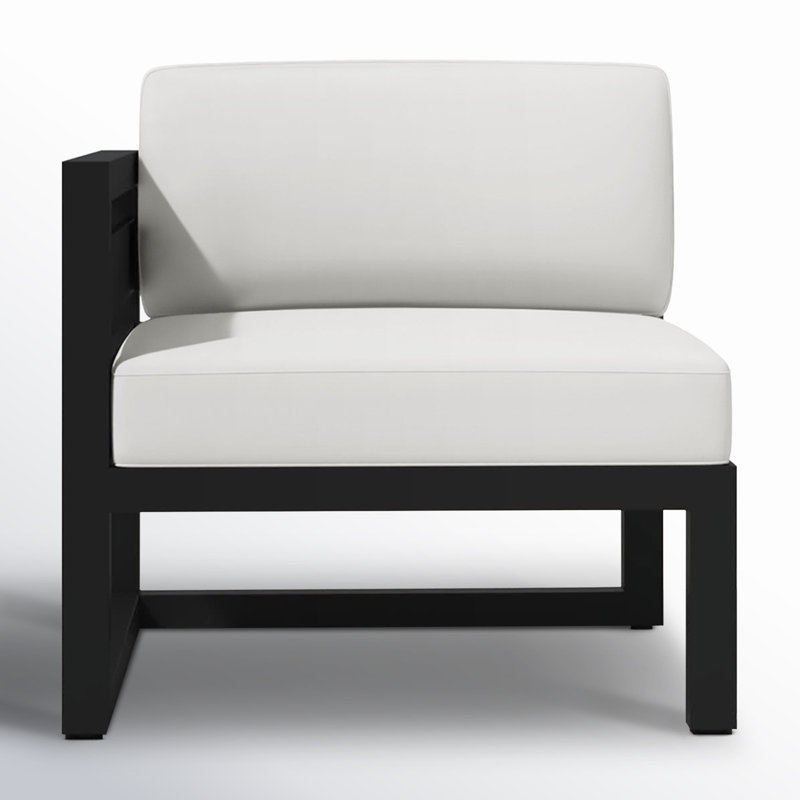 Avion Patio Chair with Sunbrella Cushions, Canvas Natural Sunbrella® Canvas, Black