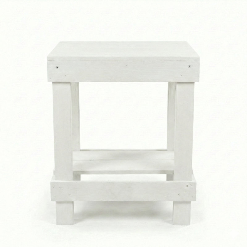 Juliana Solid Wood End Table, White, 23" H x 20" W x 13.5" D