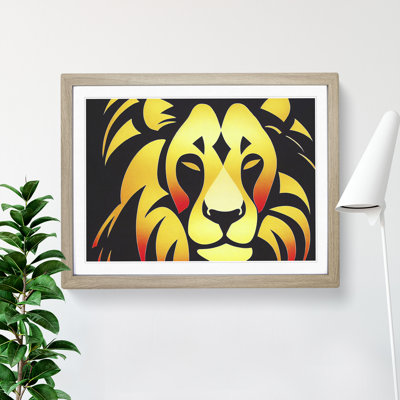 Art Deco Lion Vol.3 1 Piece Single Picture Frame Wall Art