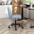 Blue Swivel Chair For Office - Adjustable Height, Breathable Fabric Upholstery, Strong Metal Base, Thick Foam Cushion, 5 Smooth Blue, 360 Rotation & Soft Solid Cushioning,-766359289