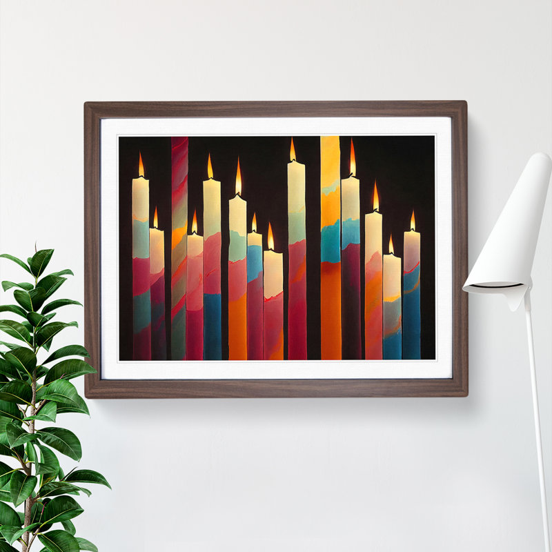 Candle Art Vol.3 - Picture Frame Print, Walnut, 25cm H x 34cm W x 2cm D
