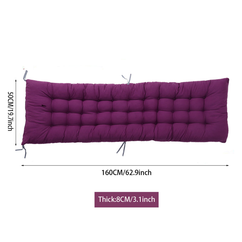 Ebern Designs Outdoor Patio Lounge Chair Cushion, 160 cm W x 50 cm D, 8 cm, Purple