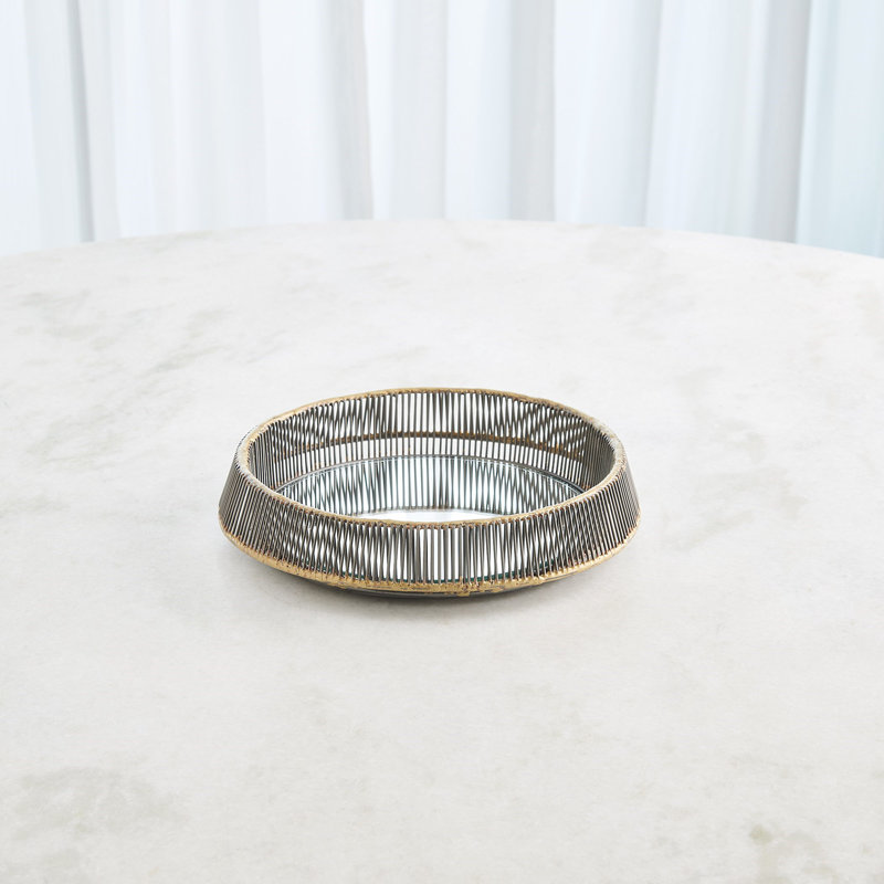 Whipped Wire Tray/Mirror-Sm, 2.5"H x 12"W x 12"D