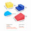 Mousse éducative pour escalade - 4 pièces, douce et résistante, colorée, développer la motricité, glissement, bleu, profondeur de 22,74 po, largeur de 11,82 po, hauteur de 16,14 po, blocs de 12,66 lb stimulant la créativité, sécuritaire,