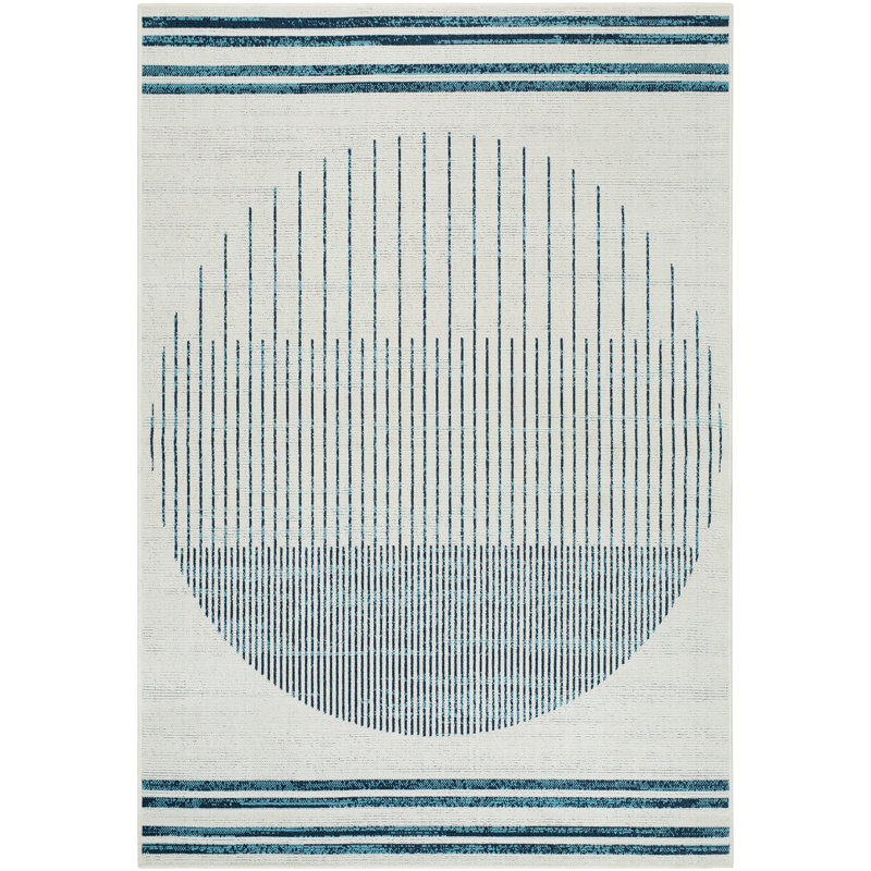 Cavari Geometric Indoor / Outdoor Rug, Square 5'3"