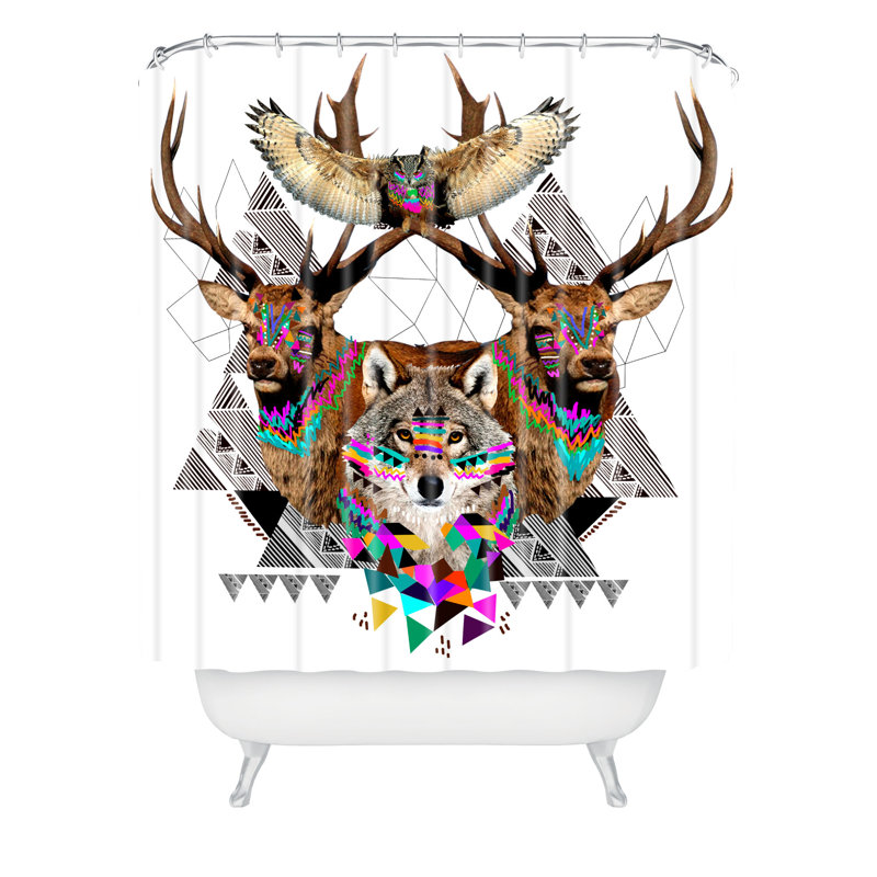 Rideau de douche simple en polyester forest friends