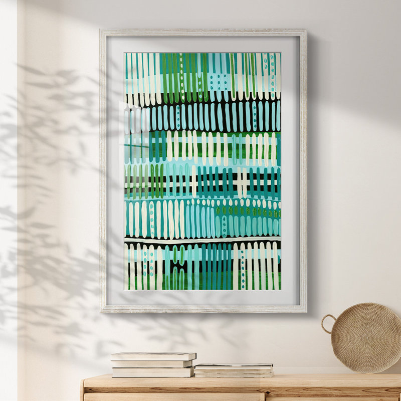 Teal Pattern II -Framed Print
