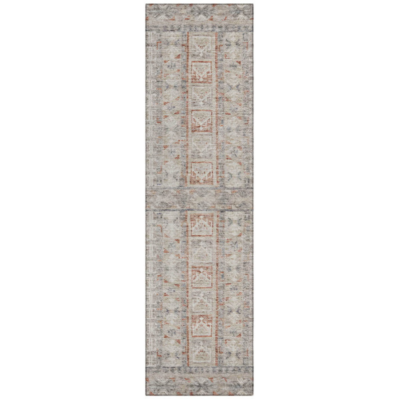 Machine Washable Indoor/Outdoor Brathwaite ACN2173 Striped Rug, Runner 2'3" x 7'6"