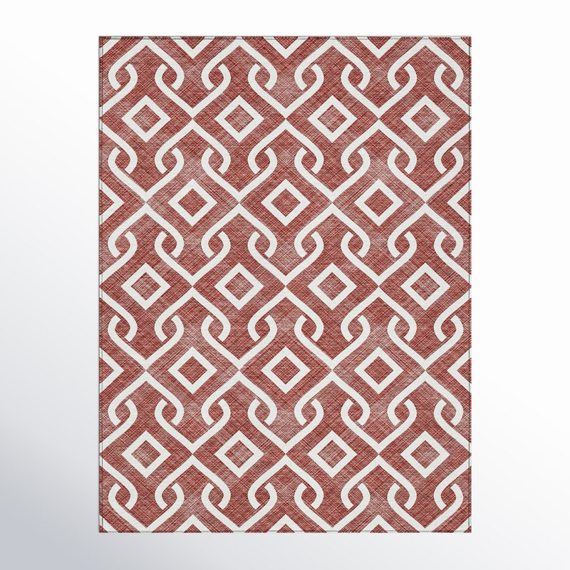 Kaylani Flatweave Washable Geometric Indoor / Outdoor Rug, Rectangle 9' x 12'