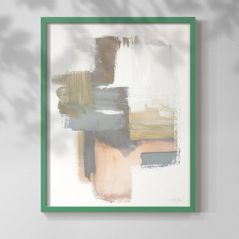 Reproduction encadrée Soft Symmetry II - bois massif, H 15 po x l 12 po, Vert