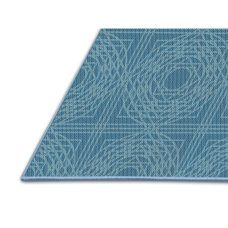 Tapis de surface bleu en acier à motifs, Rectangle 4 pi x 6 pi