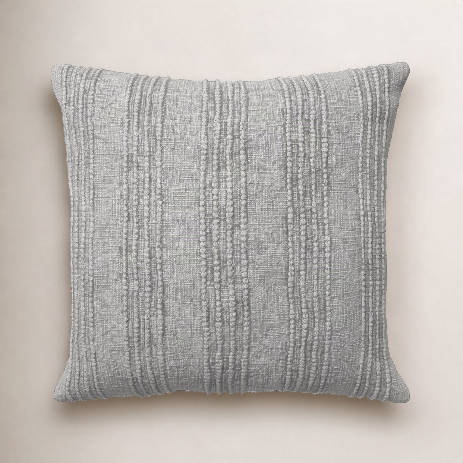 Kara 22" x 22" Cotton Throw Pillow, Gray Striped