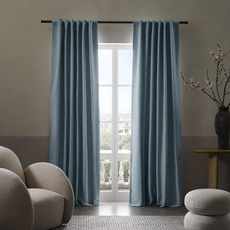  Sunbrella® Delaney Blackout Curtain, 50" W x 108" L, Turquoise