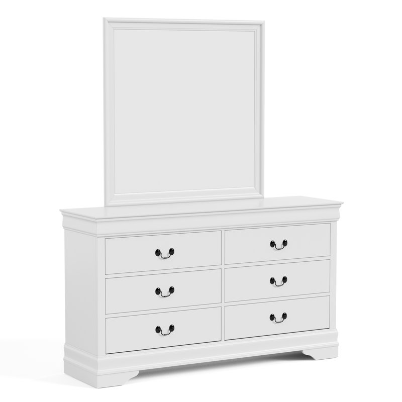 Aberdeen 53.38'' W 6 - Drawer Dresser, White