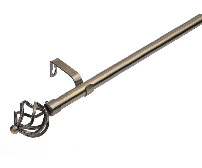 Ragsdale "19 mm Extendable Metal Curtain Poles ", 6cm H x 120cm W x 10cm D, Antique Brass