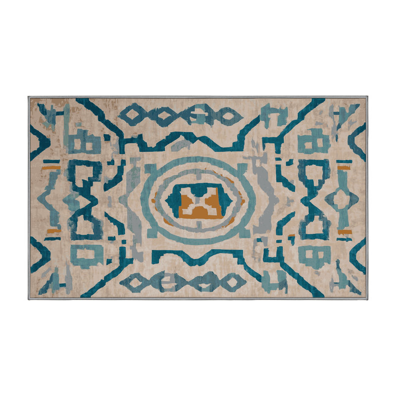 Tapis gris lavable à la machine, Rectangle 6 pi x 9 pi