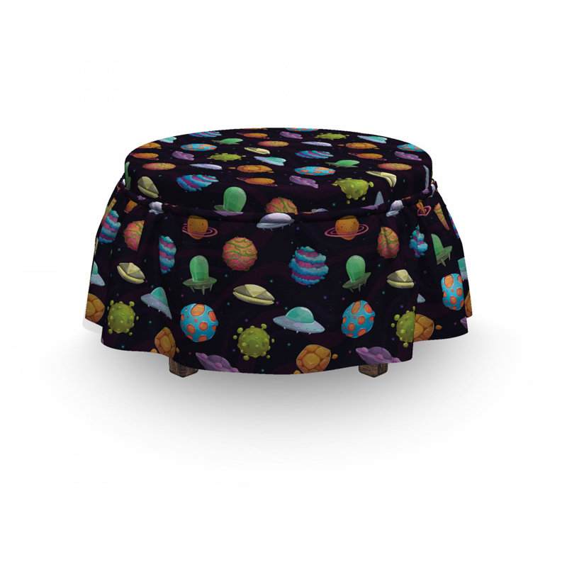 Ensemble de housse pour repose-pieds 2 pièces Space Ufos And Abstract