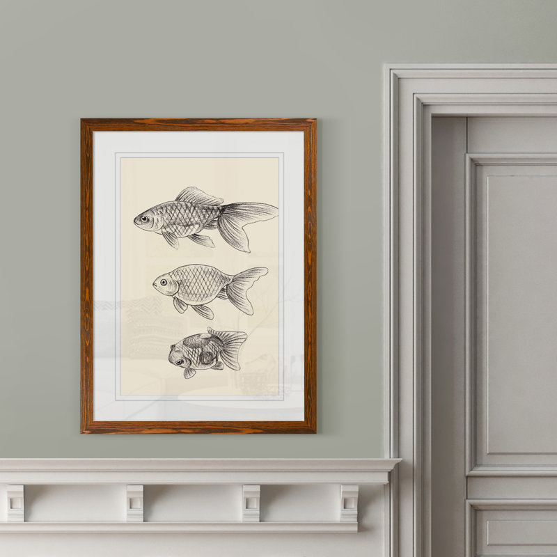 « un poisson rouge iv » par paul cezanne-cadre photo, reproduction d’art, Papier avec cadre érable, Blanc
