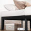 Lit plateforme en bois massif noir avec lattes en bois sans sommier simple à assembler classique 16 pouces-481960039