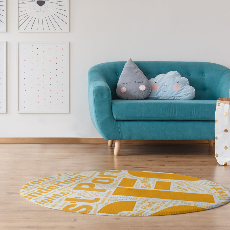 Chenille Indoor Rug, Round 5'