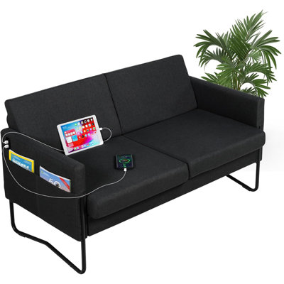 51” Comfy Loveseat Sofa With 2 USB Ports