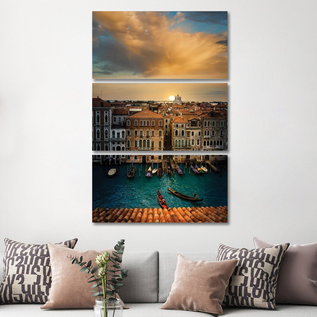 Sonnenuntergang in Venedig von Enzo Romano - Galerie-verpackte Leinwand Giclée