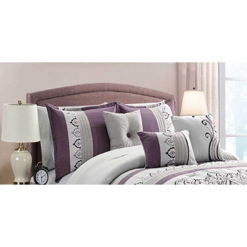 Polyester Ring Stitch Paisley Comforter, King Comforter + 6 Additional Pieces