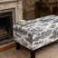 Banc de rangement rembourré avec design classique en toile, siège relevable dissimulant un compartiment intérieur spacieux pour l'organisation de la maison