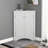 Roomfitters Triangle Corner Bathroom Cabinet, Modern MDF Floor Storage Organizer with Adjustable Shelves & Metal Knobs, White-713741921