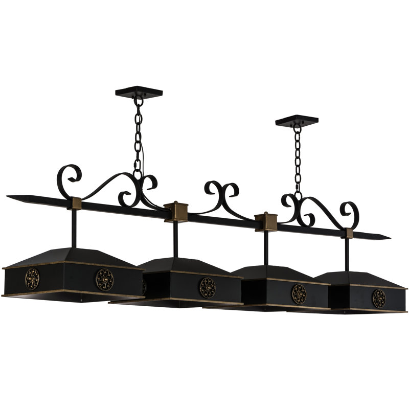 Stefano 4 - Light Blackwash Pool Table Lights Pendant