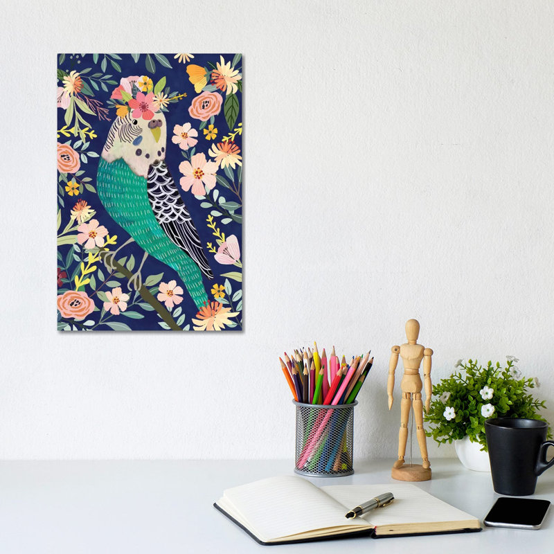 Parakeet by Mia Charro - Wrapped Canvas Gallery-Wrapped Canvas Giclée, 30.48cm H x 20.32cm W