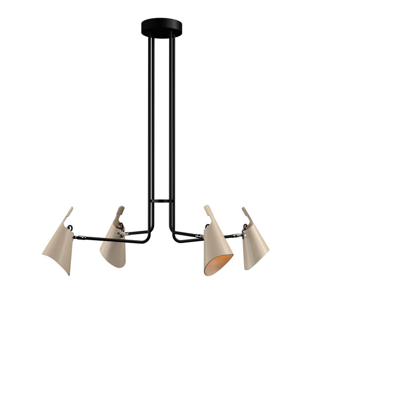Chandelier, 43.11" H x 39.76" W x 25.79" D, 4, Organic Cappuccino