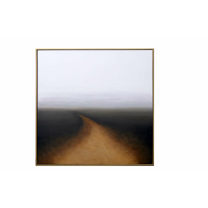Automne silencieux - cadre flottant doré 48 po x 48 po